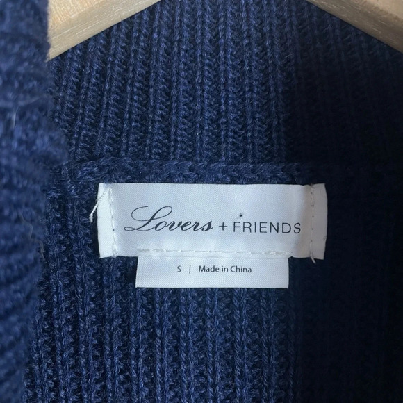 NWOT Lovers + Friends Keeney Distressed Sweater Dress in Navy Blue Size S - Picture 11 of 15